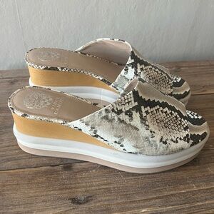 Vince Camuto Snake Print Wedge Sandals